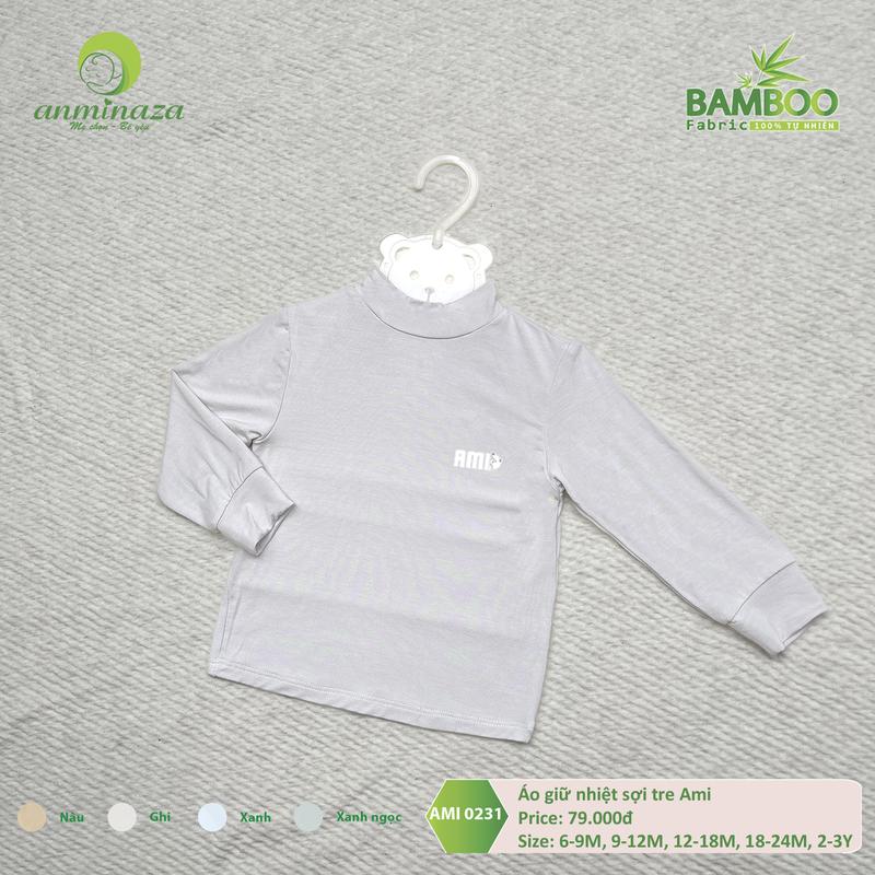 Áo giữ nhiệt cho bé Anminaza vải sợi tre Petit mềm mịn co dãn giữ nhiệt cực tốt - AMI0231 1