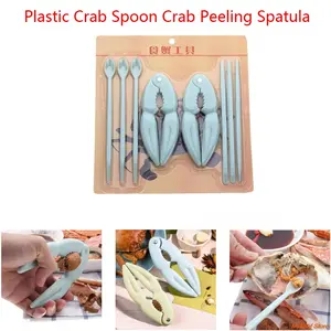 Set Lengkap Alat Seafood 8 Pcs, Termasuk Peralatan untuk Kepiting seperti Garpu, Jarum, Tang, Penjepit Cakar, Pembuka Cangkang, dan Sendok Pengupas dengan Pegangan Ergonomis Mudah untuk Dibawa