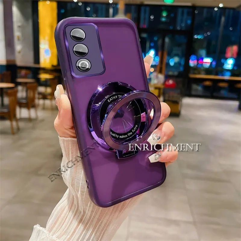 For OppoA3 Pro 2024 Transparent Magnetic Holder Casing For Oppo A3 Pro A3Pro 5G 4G Fashion Soft Clear Stand Couple caseoh harga casing hp Phone Case Shockproof Camera Lens Protect Back Cover