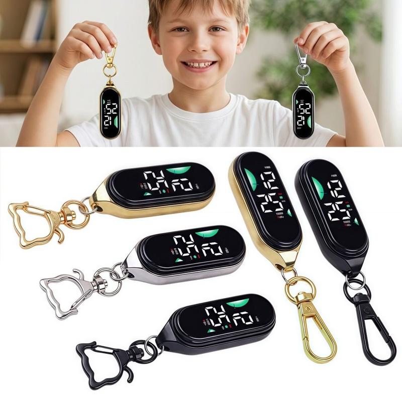 toeeay Sáng tạo Đèn LED Đồng hồ treo điện tử Màn hình kỹ thuật số Di động Đồng hồ bỏ túi Chống thấm nước Dụng cụ móc khóa Đồng hồ bỏ túi phát sáng Trẻ em Người lớn