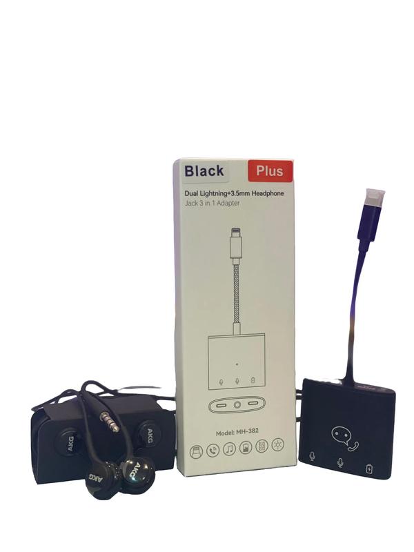 COMBO 01  Jack Chuyển Lightning to 3.5 + Tai Nghe AKG S10 , Có Dây , Míc Chống ồn , Kim loại Nhựa Nhôm Nhét Tai Nghe Nhạc Earphone