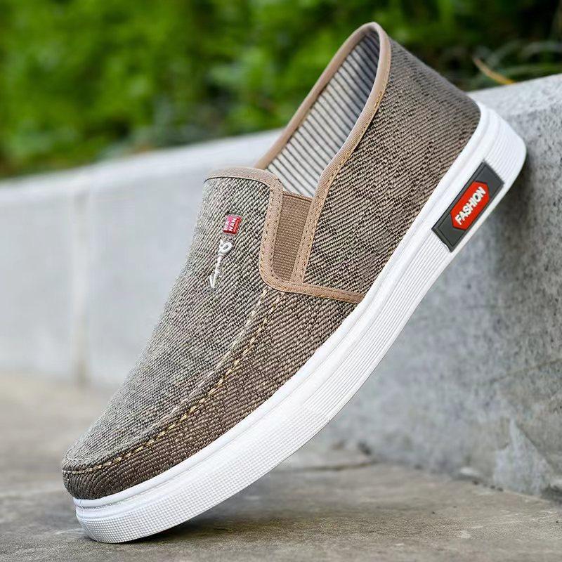 Product Introduction of New Fashion Spring and Autumn Student Middle-Aged and Elderly Casual Shoes Men's Single Shoes Cloth Shoes Canvas Slip-on 0
