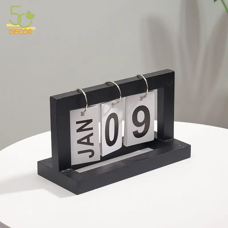 Lịch lật số để bàn, lịch khung gỗ trang trí bàn học, bàn làm việc, decor văn phòng, quà tặng, quà lưu niệm 3