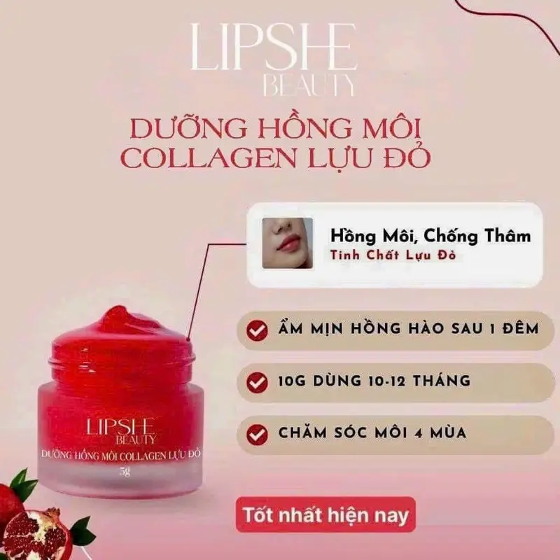 [ Mua 1 Tặng 1 Nạ ] - Son Dưỡng Hồng Môi LIPSHE Lựu Đỏ ủmôi duong moi 1
