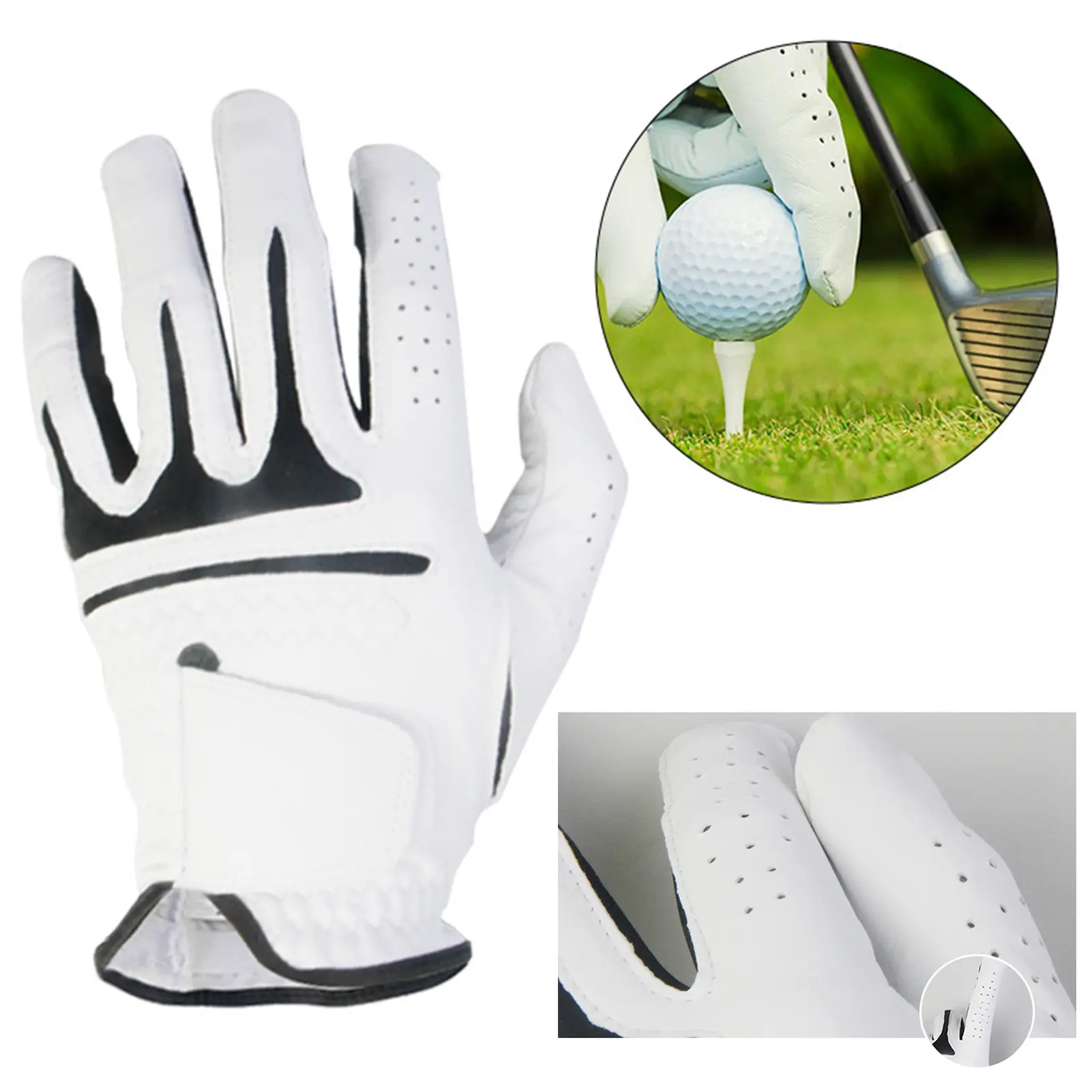 Swazsdk Men's Golf Gloves for Left Hand Anti-Slip Grip Soft Sheep Leather Golf Glove Golf Gifts for Father's Day And Golf Enthusiasts