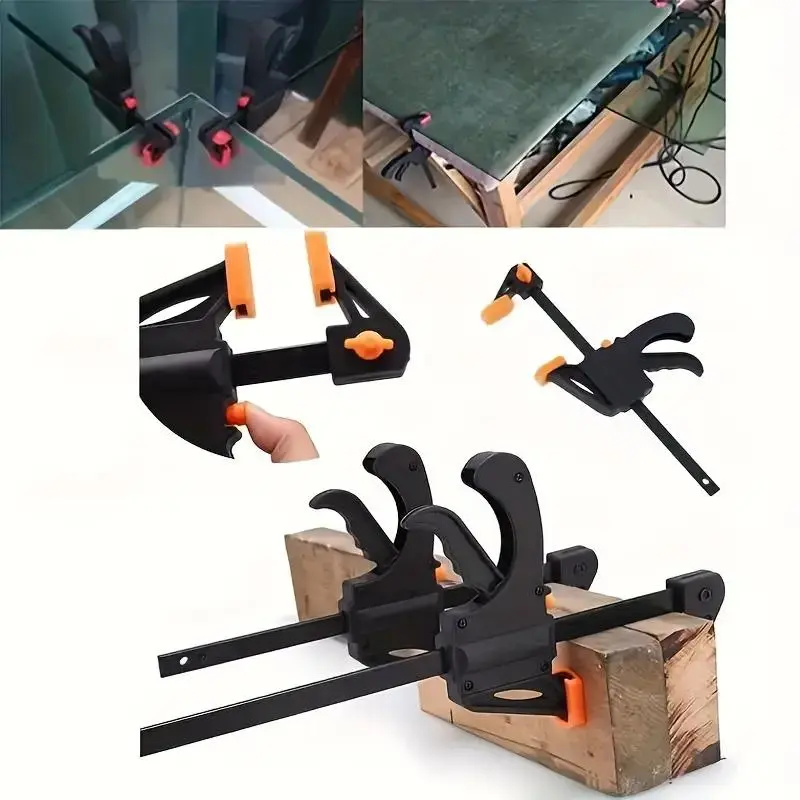Mini 4-Inch F-Clamp, Quick Ratchet Release Clamp, Durable Nylon Woodworking Clamp, Suitable for DIY Projects and Woodworking 6