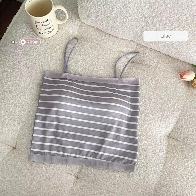 Áo Ba Lỗ Không Tay Áo Yếm Bé Gái, Đệm, Phong Cách Thường Ngày Dây Đeo Mỏng, Lưng Đẹp, Thoải Mái Và Thoáng Khí, Thích Hợp Cho Thể Thao, Áo Ngắn, Cho Trang Phục Nữ Mùa Hè Top Voi 5