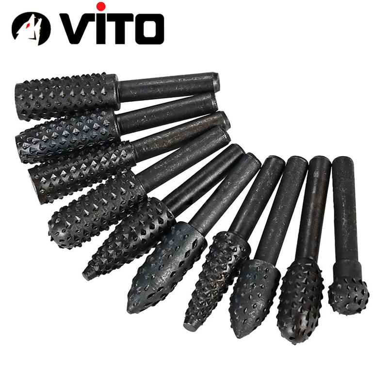 Bộ 5/10 Mũi Phay Mài Khắc VITO Làm Gỗ Lũa Đa Năng Thép Carbon Chắc Chắn