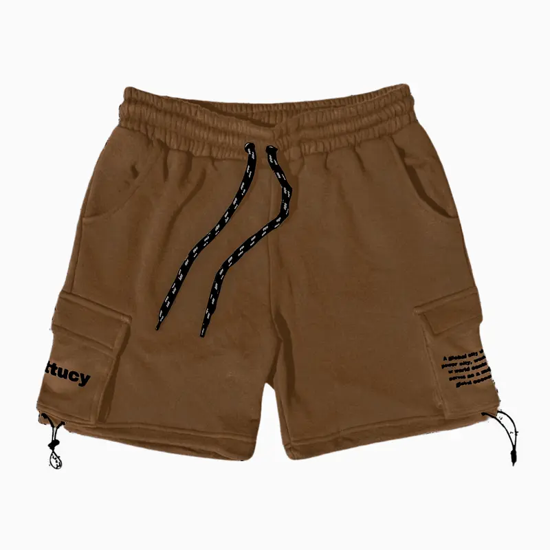 JIZU PROJECT - BoardShorts Celana CARGO PRIA DAN WANITA / BAHAN Fleece TEBAL / PINGGANG Karet / Sablon DI Kantong / SIZE M L XL Outdoor Pendek Santai Keren 6