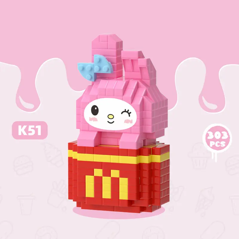 MKSM Nano Block Sanrio Camilan Musim Panas Kotak Balok Susun Mainan Anak Edukasi DIY 3DPuzzle Toys 5