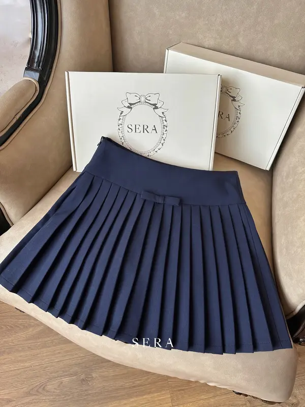 SERA - Chân váy xếp ly đính nơ JOLIE - Thiết kế 2 lớp với vải đứng form 8