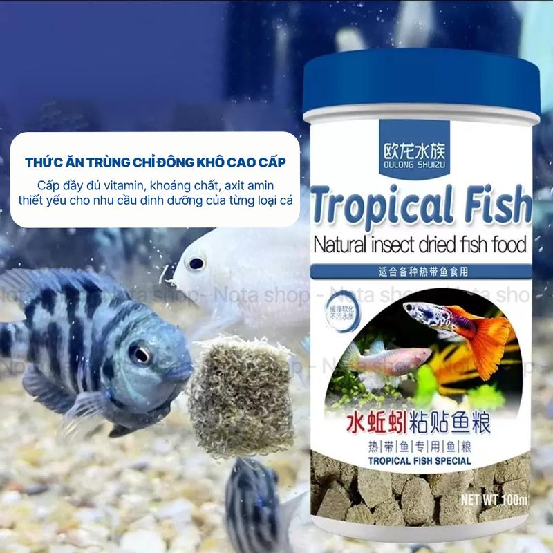 Thức Ăn Trùng Chỉ Đông Khô Cao Cấp - Thức Ăn Dinh Dưỡng Bổ Sung Cho Cá, Rùa - Nota Shop VN