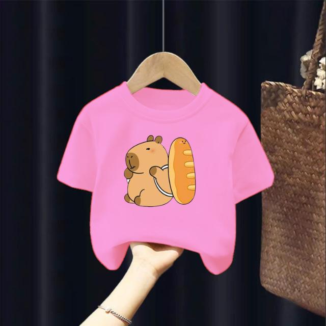 Áo bé capybara bánh mì Thủy Tiên, vải cotton, size 11-32 kg, thun chính phẩm 9