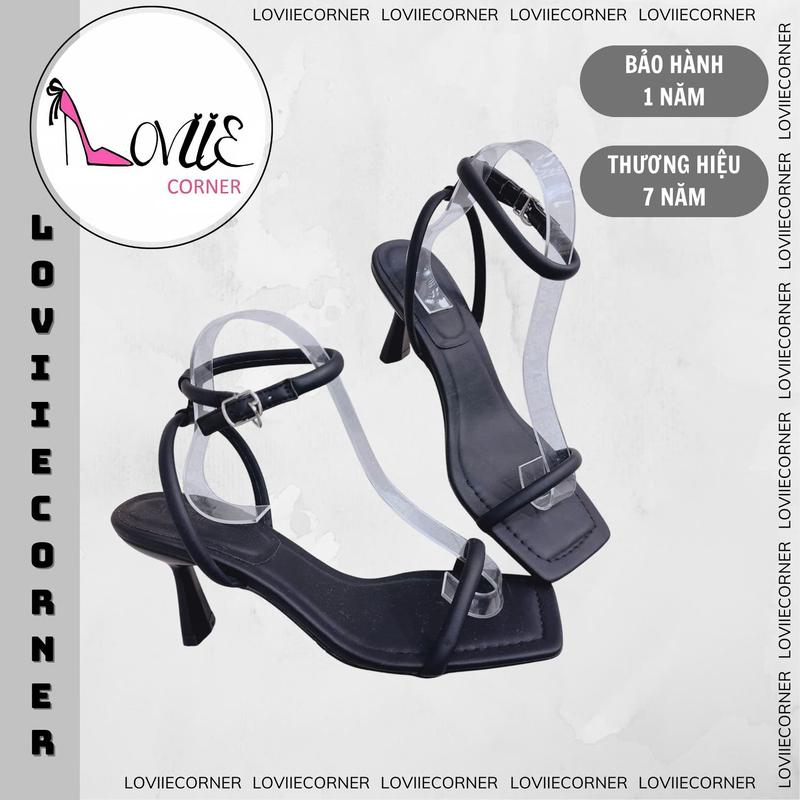 LOVIIECORNER - SANDAL CAO GÓT QUAI NGANG MẢNH PHỒNG THIẾT KẾ PHONG CÁCH HIỆN ĐẠI - GIÀY NỮ GÓT DẸP CAO 7 PHÂN - G240504 giày cao gót DéP Shoes Jean