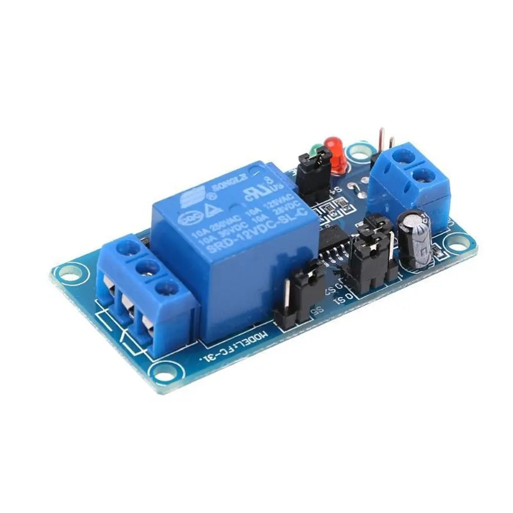 Delay Relay Switch Versatile 12V Delay Relay Module with 8 Time Ranges for Delay Turn on/ Turn off 250V AC/10A 30V DC/10A