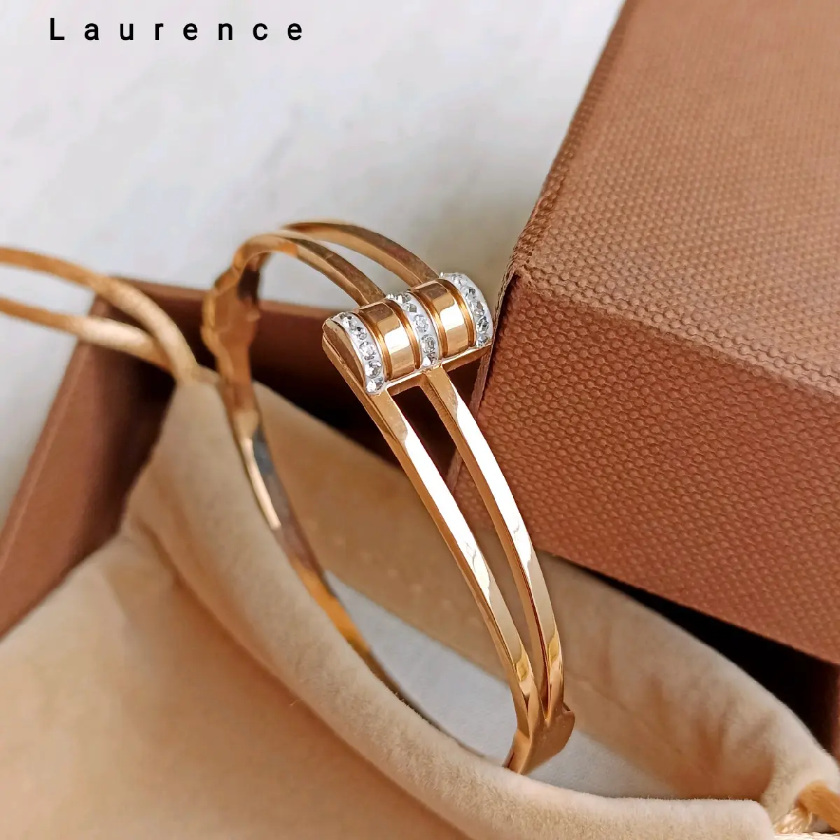 Laurence - Stainless Jewelry Gelang Anti Karat Luxury Korean Bangle 044