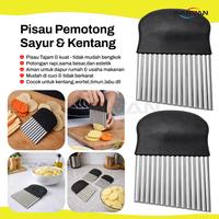 Gambar NANVAN NVN-HMLV27 Pisau Potong Gelombang Kentang,Wortel & Timun Stainless Multifungsi - KECIL dari NanvanOfficialStore Kota Administrasi Jakarta Barat 1 Tokopedia