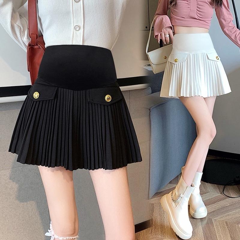  Chân váy ngắn xếp li thời trang phom chữ A cho mẹ bầu sang chảnh CV5 -thiết kế xinh xắn thun Cotton Váy Bầu Đầm Bầu 