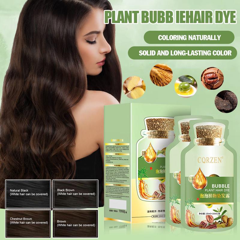 CQRZEN-Thuốc Nhuộm Tóc Bong Bóng 10 Cái túi Dầu Gội Đầu Chiết Xuất Thực Vật Nguyên Chất Cho Tóc Màu Xám Thuốc Nhuộm Bong Bóng Đổi Màu Tóc Dưỡng Tóc