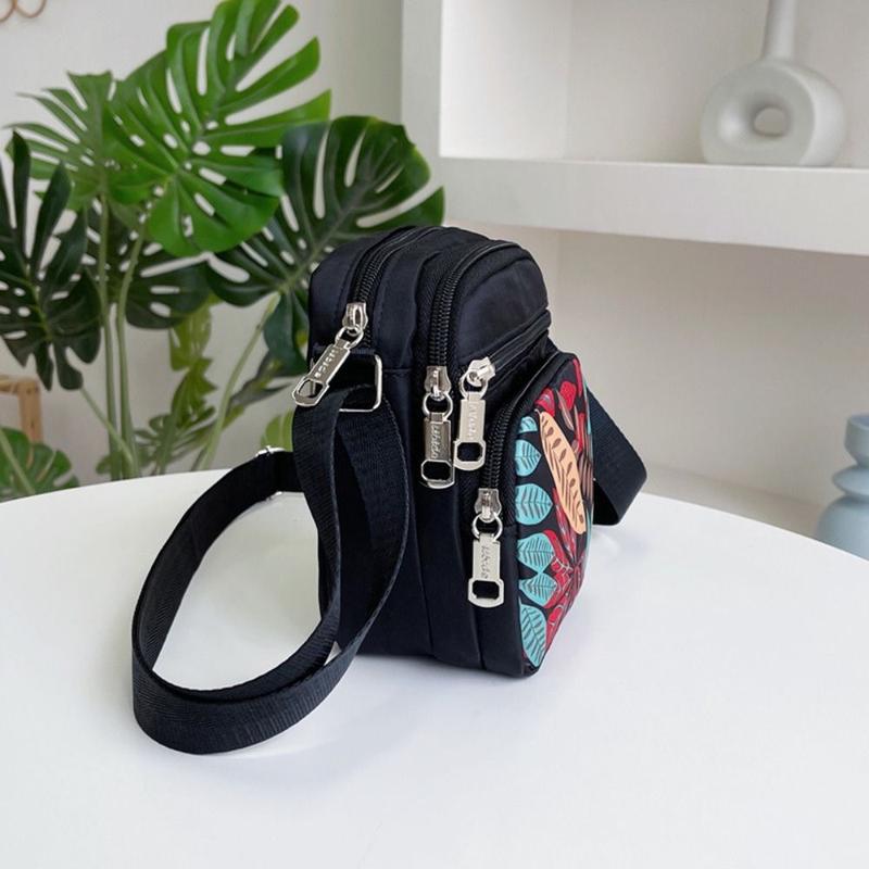 Túi Vuông Nhỏ In Hình Cho Nam Và Nữ, Túi Đeo Vai Thường Ngày Bằng Nylon Mini, Túi Đeo Chéo Nhiều Lớp 3
