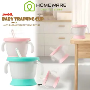 Early Age Straw Training Mug / Sippy Cup Anti Tumpah BPA Free/160ML Mug Bayi Dengan Straw Cangkir Training Cup Mug