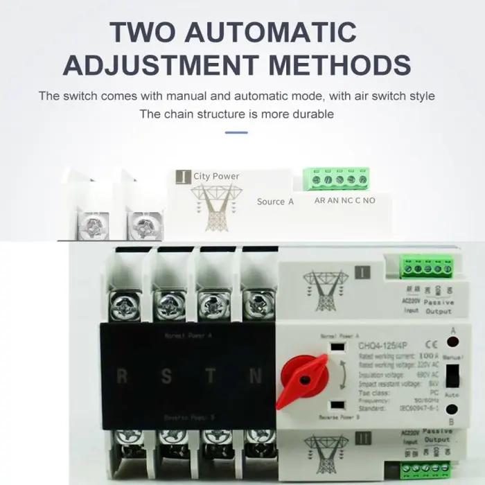 ATS TOMZN 4P 63A 100A 125A Automatic Transfer Switch COS PLN - 2P 63A