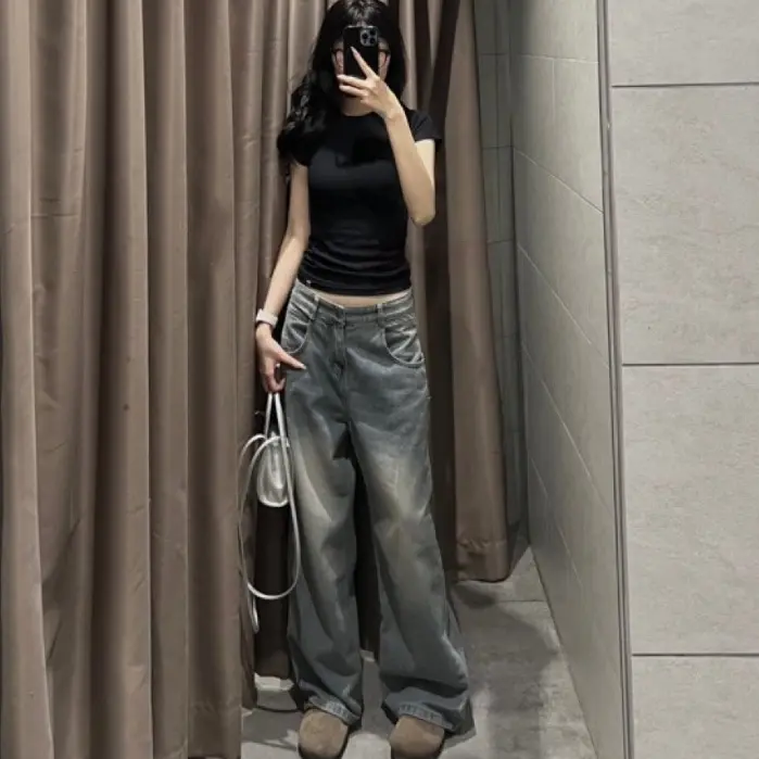 Áo Thun Baby Tee đen trắng chất Thun Gân Kiểu Co Dãn Ôm Body Cổ Tròn Tay Ngắn Dáng Dài ba196 Nữ Top Women 4