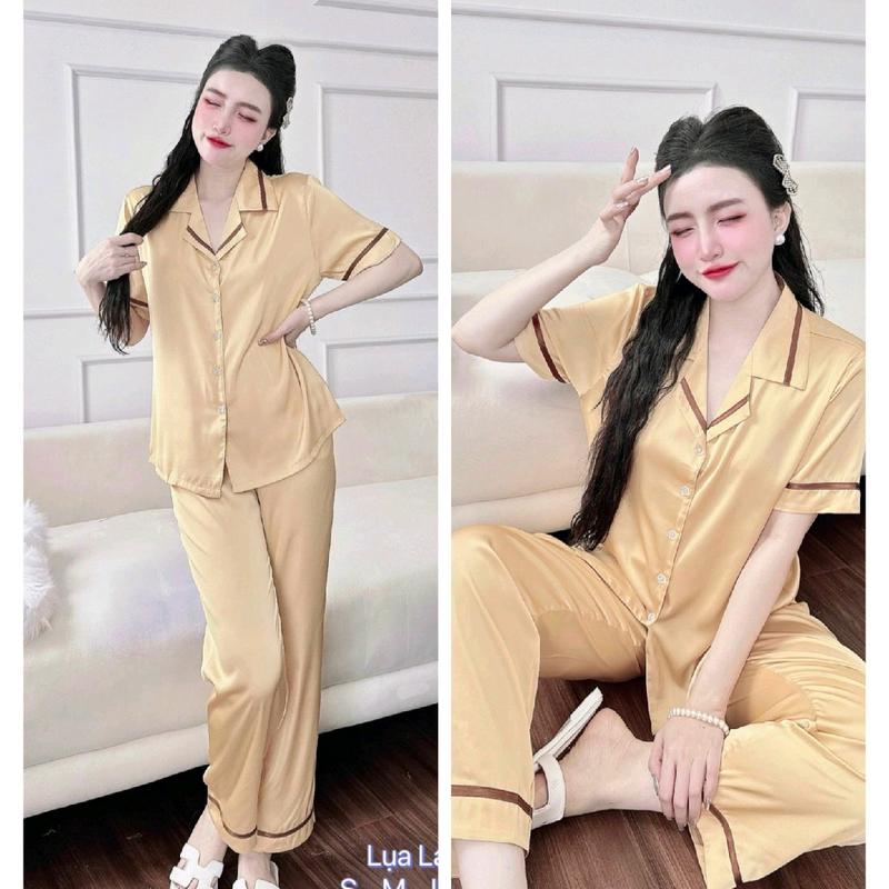 Pizama TN 40_75kg phối viền mặc Đẹp Lụa mịn Latin mát lanh Nữ 5
