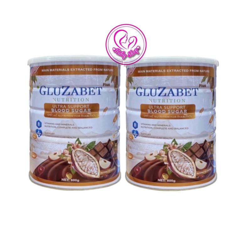 Combo 2 lon sữa Gluzabet lon lớn 800g đủ 3 vị hỗ trợ tiểu đường