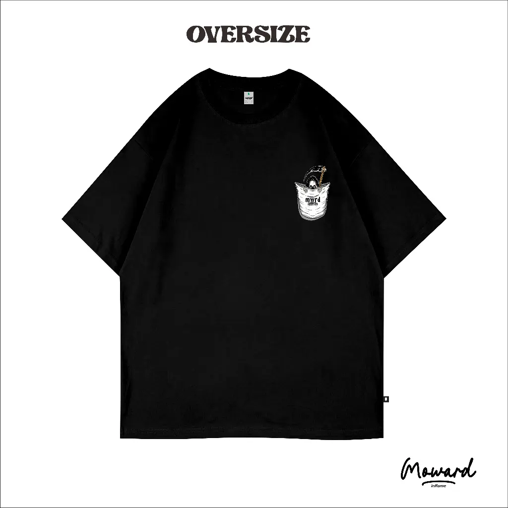 Moward - Tshirt Oversize Non Pocket Cotton Combed 24s Black | MWOVSZ01