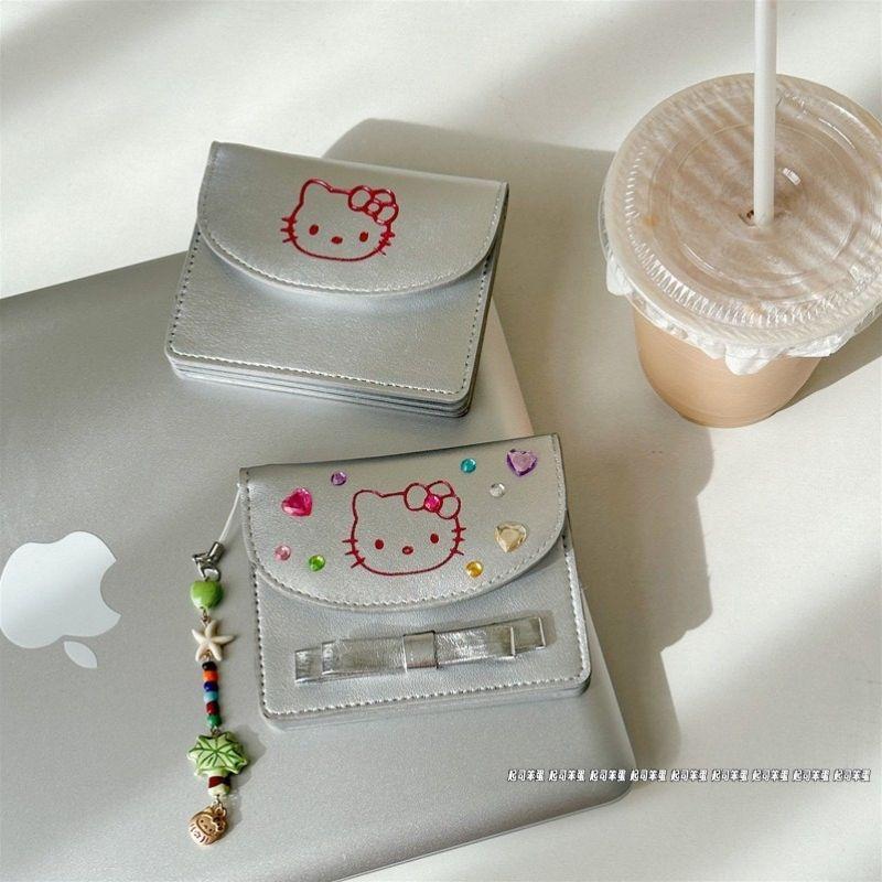 Ví Kitty, Phong Cách Hàn Quốc, Ngắn, Màu Bạc, Dễ Thương, Thích Hợp Cho Học Sinh, Thiết Kế Hoạt Hình Đơn Giản Và Tươi Mới, Ngăn Đựng Thẻ, Năm 2024 5