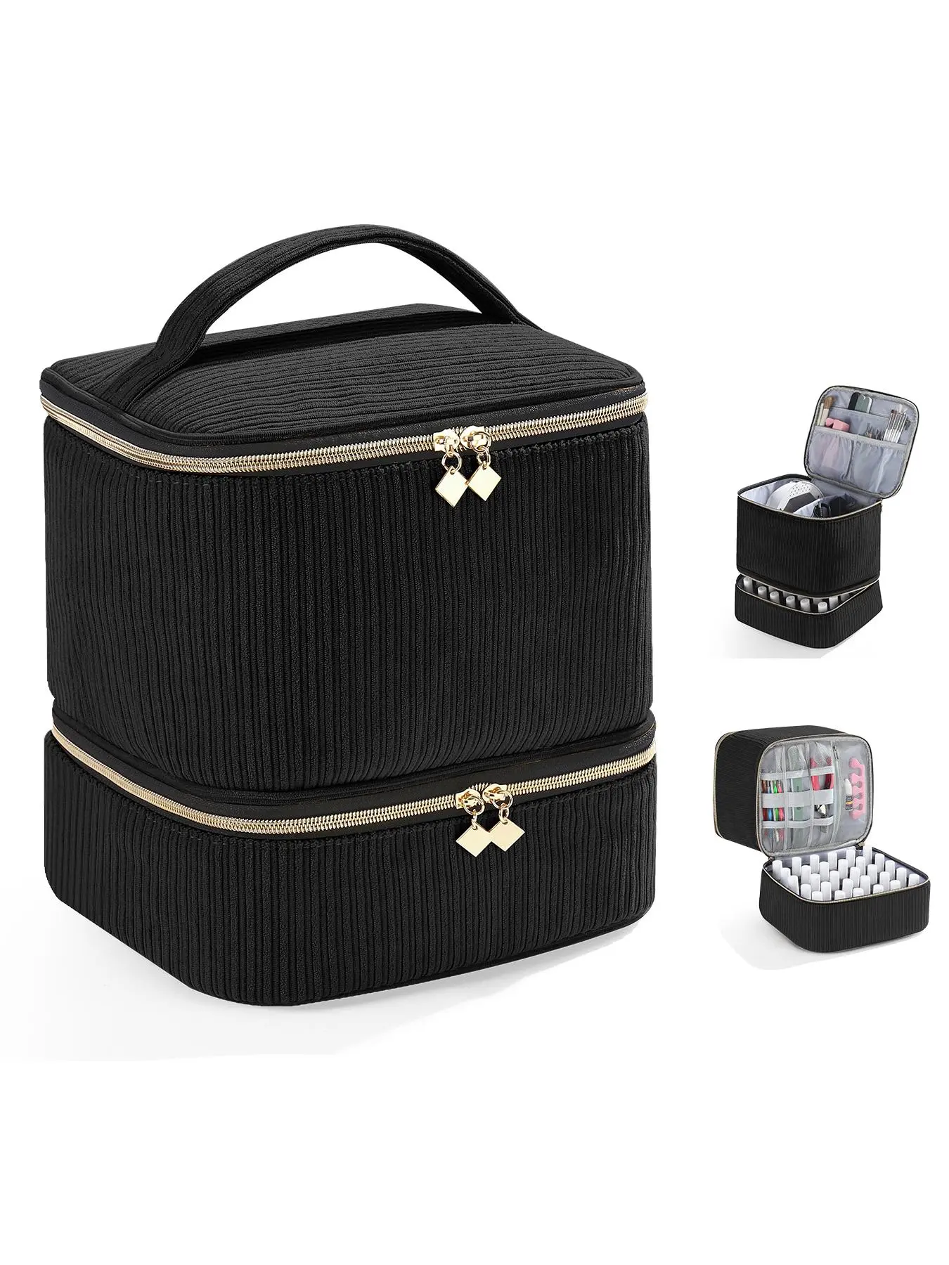 Nail Polish Storage Bag, Multi-grid Nail Tools Storage Bag, Nail Polish Storage Bag, Suitable for Nail Enthusiasts and Nail Technicians