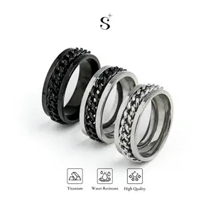 StuffiStalk - Archie Cincin Rantai Stylish Chain Ring Titanium Steel Hadiah Elegan Pria StuffiStalk - Archie Cincin Rantai Stylish Chain Ring Titanium Steel Hadiah Elegan Pria