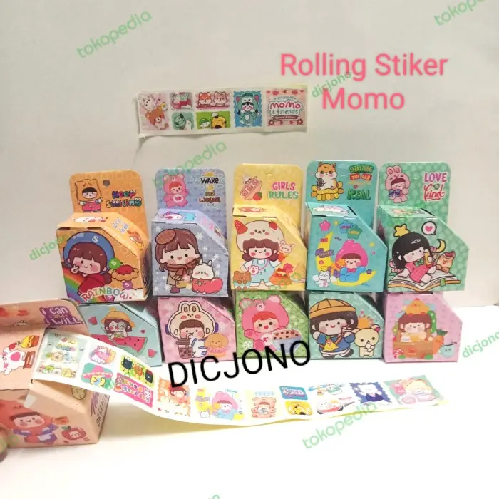Mainan Edukasi Rolling Stiker Karakter Momo Korea 0