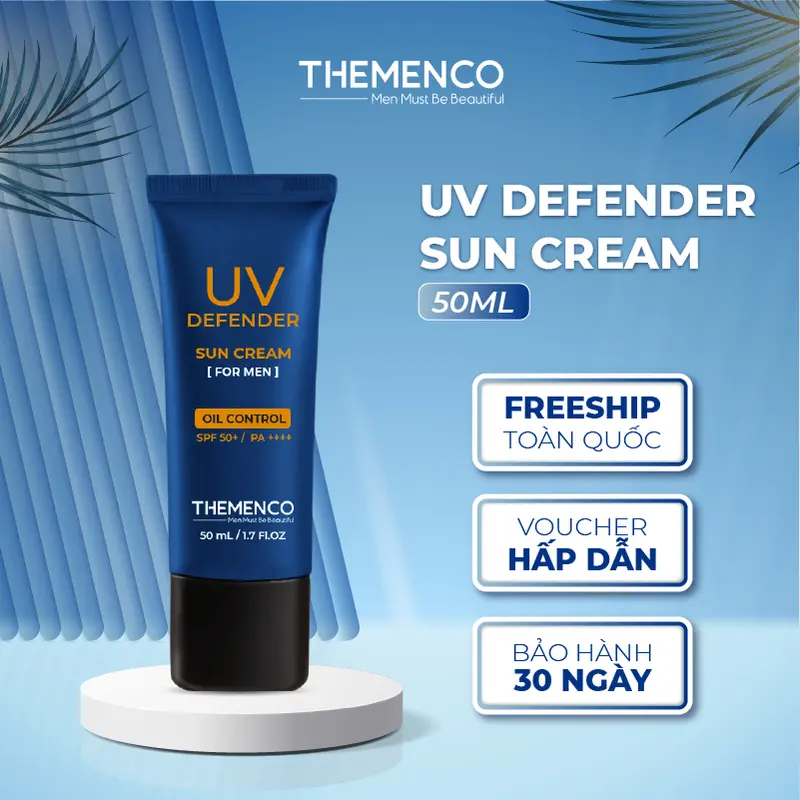 [Tặng Sữa Rửa Mặt Khi Mua Từ 2SP] Kem Chống Nắng Dành Cho Nam Giới UV Defender Sun Cream Themenco 50ml 1