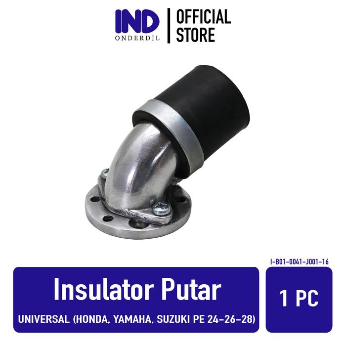 Gambar IND Onderdil Insulator-Manipul-Intake-Manifold-Intek-Leher Angsa Putar-Mutar-Miring Variasi Universal Honda-Yamaha-Suzuki-PE 24-26-28 - EMAS, Standar dari IND Onderdil Kota Bandung 5 Tokopedia