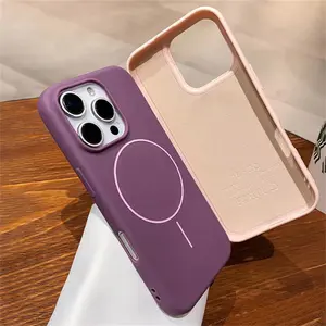 Silicone Matte Case For iPhone 16 Pro Max 15 14 13 12 11 Pro Max Magnetic Case Shockproof Soft Back Cover