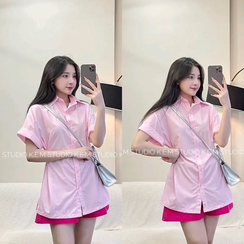 Xét Áo Sơmi Cài Cúc Kèm Quần Short 4 màu. Mẫu mới 2023