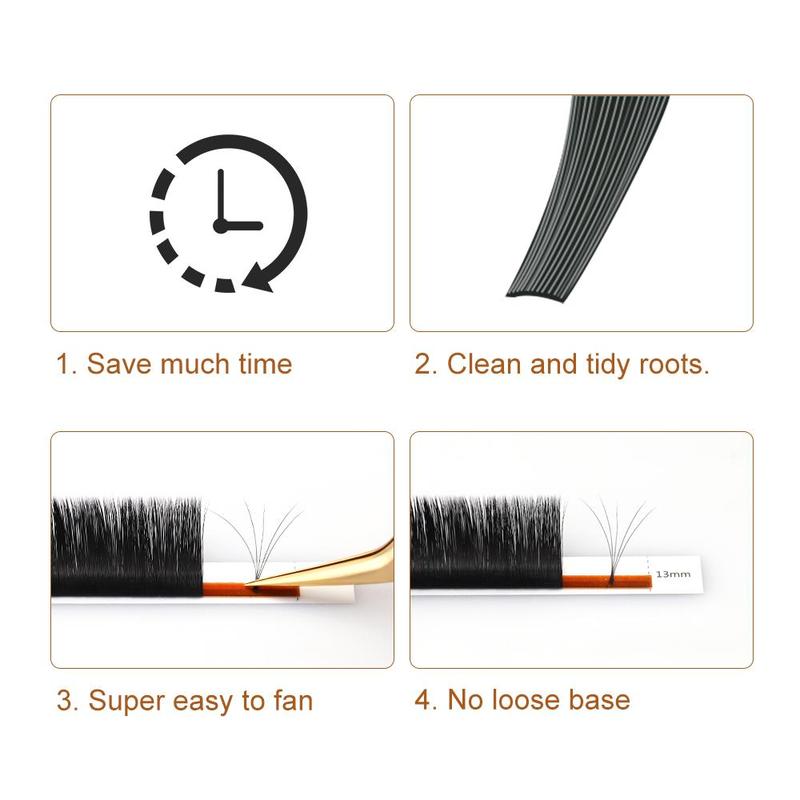 Individual False Eyelashes, 12 Rows/box Easy Fanning Eyelash Extension, Volumized False Eyelashes For Women And Girls Eye Makeup Enhancement 5