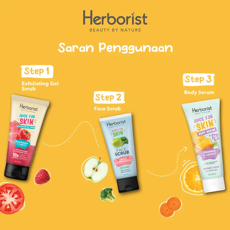 [FYC] Herborist Juice For Skin Body Serum / Body Scrub / Face Scrub All Variant 180ml (isi 3 pcs) 5