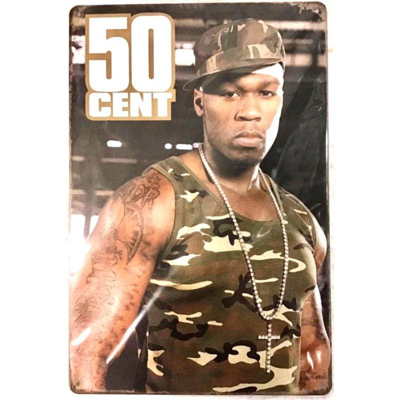 TIN SIGN new 8x12 Rapper rap singer icon 50 cent fifty cents - TikTok Shop