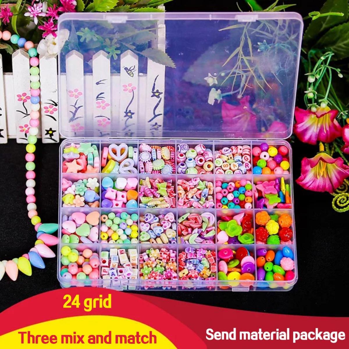 Kreasi Mainan Anak Perempuan DIY: Set 4 Aksesori Perhiasan Termasuk Kalung, Gelang, Cincin, dan Manik-Manik Untuk Kreativitas Anak