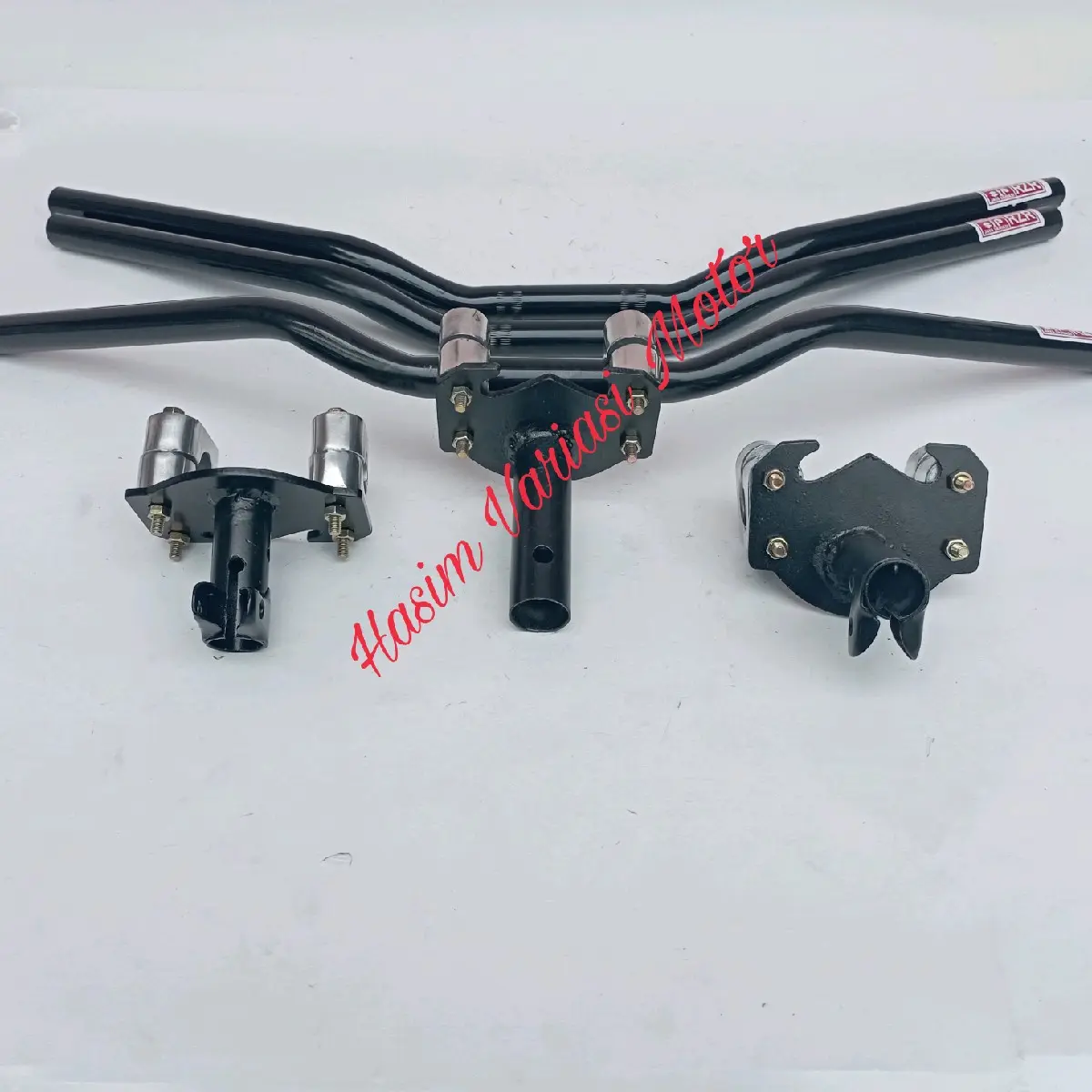 HARGA GROSIR! Satu set Stang Rzr Road Race dan dudukan Stang Untuk motor bebek dan matic Honda,Yamaha,Suzuki pnp tinggal pasang,Supra,supra x,Kharisma,Fitnew,blade,Revo,Revoabsolute,Jupitermx,vegar,vegazr,miosporty Dll Motorcycle