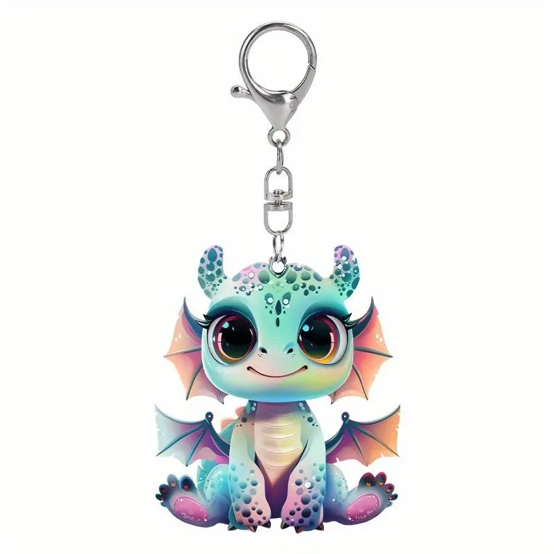 Cute Dragon Design Keychain, Double-sided 2D Alloy Keyring for Keys Bags, Hanging Pendant, Ideal Party Gifts Or Holiday Gifts for Friend