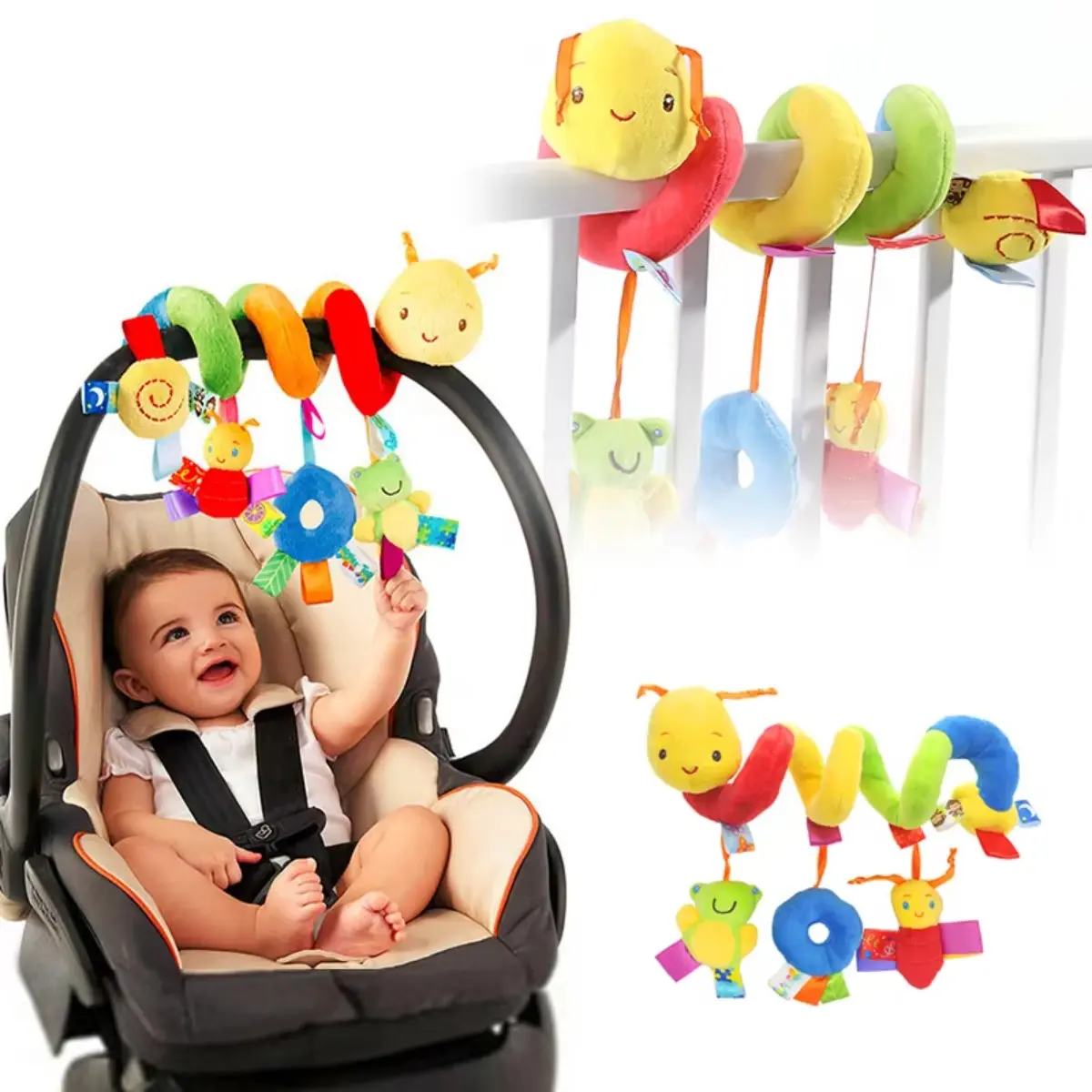 Treo cũi xoắn ốc, đồ chơi trẻ em, chuông giường cho trẻ mới biết đi, lục lạc cho Em Bé đồ chơi giáo dục, thích hợp để chơi cho trẻ Em Bé Đồ chơi búp bê Treo xe đẩy trẻ em