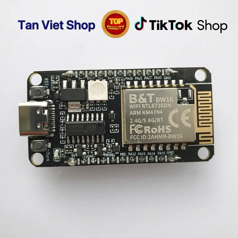 ￼Bo Mạch thu phát Dual-band Wi-Fi 2.4Ghz 5Ghz RTL8720DN BW16-Kit