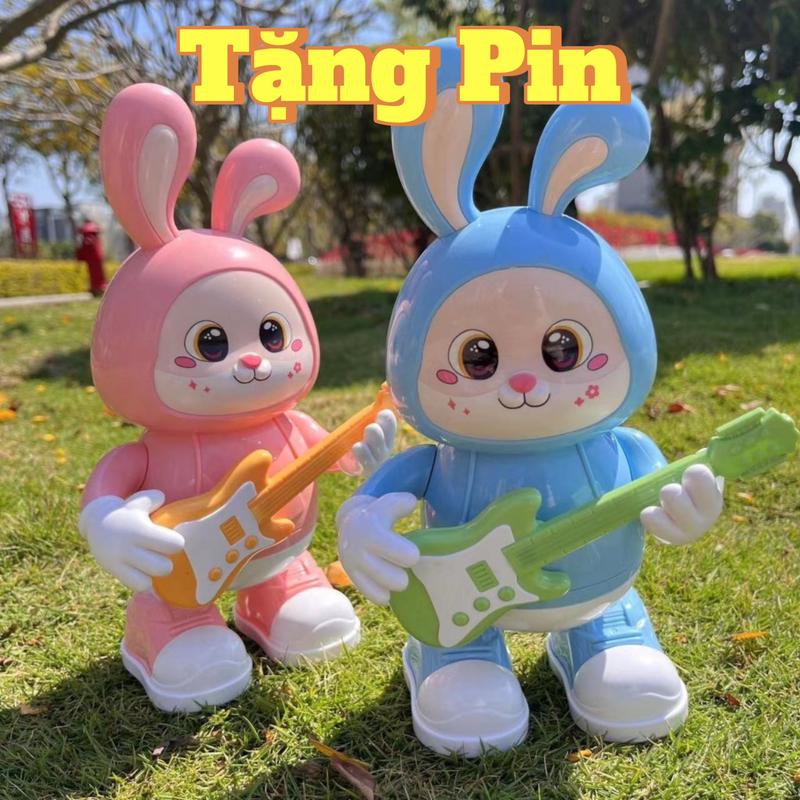 Đồ chơi thỏ đánh đàn guitar cho bé, Thỏ biết nhảy có nhạc và đèn vui nhộn Voi Kem - Sản phẩm an toàn, thiết kế bắt mắt