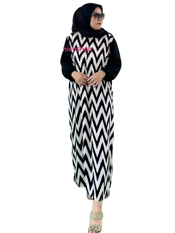 Dress Gamis lebaran terbaru kekinian 2025 kombinasi rayon crinkle Graceva 0
