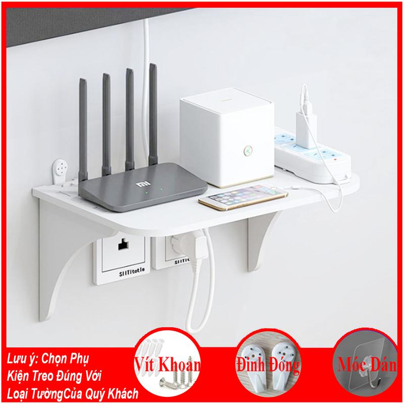 Kệ wifi treo tường giá treo máy chiếu chất liệu gỗ cao cấp, chống nước tuyệt đối - B1 khoan