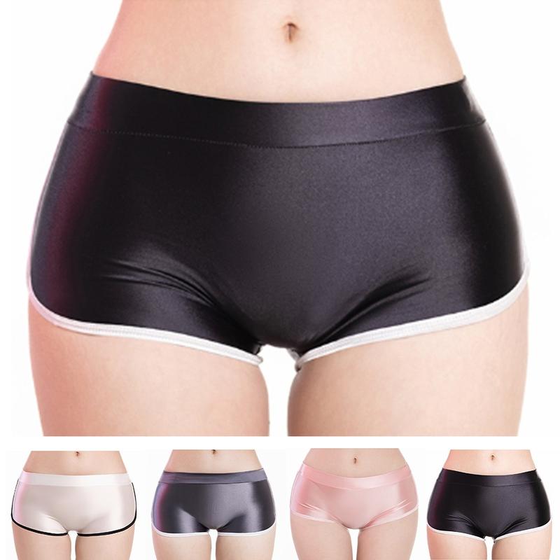 Đồ Lót Gợi Cảm, Dành Cho Phụ Nữ, Quần Đùi An Toàn Sáng Bóng, Đồ Lót Co Giãn, Quần Lót Boxer Mịn Màu Hồng Women 4